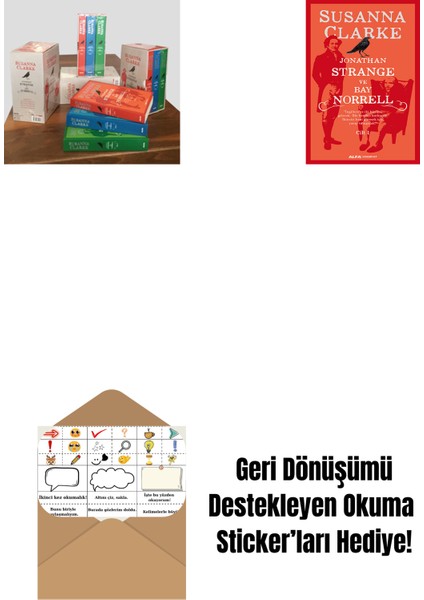 Jonathan Strange ve Bay Norrell - 3 Kitap Takım (Kutulu Set) + Jonathan Strange ve Bay Norrell - 1 + Okuma Sticker'ları