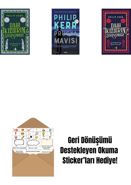 Dahi Ikizlerin Serüvenleri - Ormanın Gözü + Prusya Mavisi + Dahi Ikizlerin Serüvenleri - Akhenaten Macerası + Okuma Sticker'ları