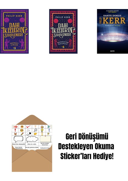 Dahi Ikizlerin Serüvenleri - Savaşçı Cinler + Dahi Ikizlerin Serüvenleri - Akhenaten Macerası + Sahte Dokuz + Okuma Sticker'ları