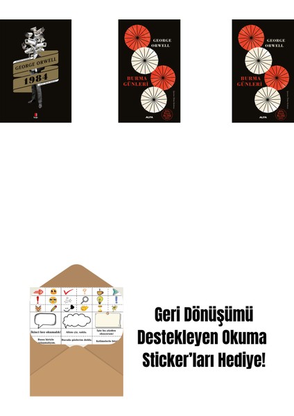1984 + Burma Günleri (Ciltli) + Burma Günleri + Okuma Sticker'ları