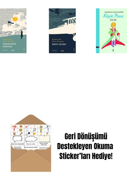 Insanların Dünyası + Gece Uçuşu + Küçük Prens + Okuma Sticker'ları
