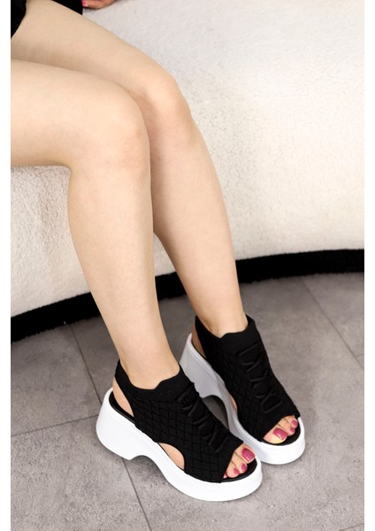 Frm 111 Dolgu Tabanlı Triko Sandalet