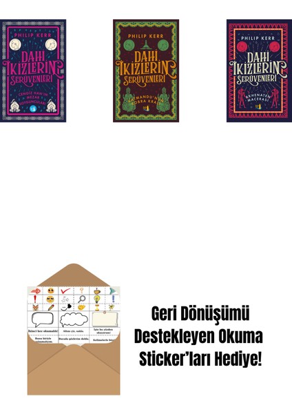 Dahi Ikizlerin Serüvenleri - Cengiz Han’ın Mezar Soyguncuları + Dahi Ikizlerin Serüvenleri - Katmandu'nun Kobra Kralı + Dahi Ikizlerin Serüvenleri - Akhenaten Macerası + Okuma Sticker'ları
