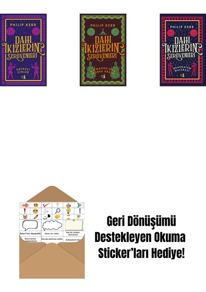 Dahi Ikizlerin Serüvenleri - Savaşçı Cinler + Dahi Ikizlerin Serüvenleri - Katmandu'nun Kobra Kralı + Dahi Ikizlerin Serüvenleri - Akhenaten Macerası + Okuma Sticker'ları