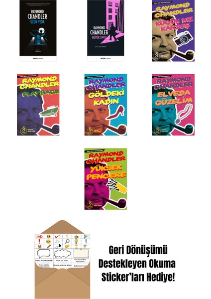 Raymond Chandler 7 Kitap Set + Okuma Sticker'ları