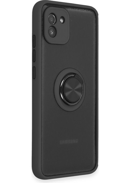 Newface Samsung Galaxy A03 Kılıf Montreal Yüzüklü Silikon Kapak - Siyah fiyatları