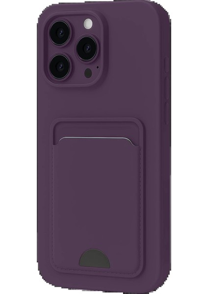 Newface iPhone 16 Pro Max Kılıf Kelvin Kartvizitli Silikon - Derin Mor