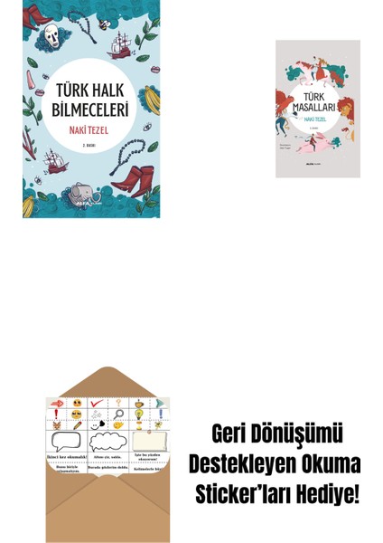 Türk Halk Bilmeceleri + Türk Masalları (Ciltli) + Okuma Sticker'ları