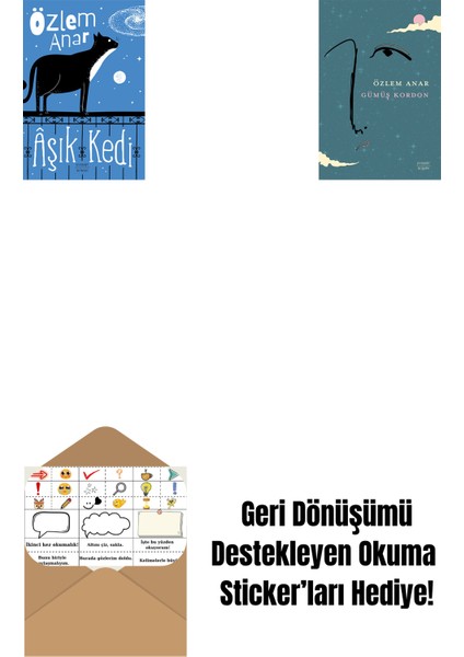 Âşık Kedi + Gümüş Kordon + Okuma Sticker'ları