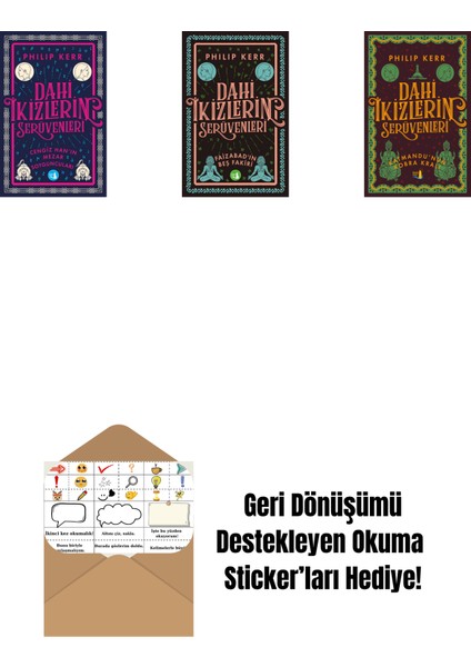 Dahi Ikizlerin Serüvenleri - Cengiz Han’ın Mezar Soyguncuları + Dahi Ikizlerin Serüvenleri - Faizabad'ın Beş Fakiri + Dahi Ikizlerin Serüvenleri - Katmandu'nun Kobra Kralı + Okuma Sticker'ları