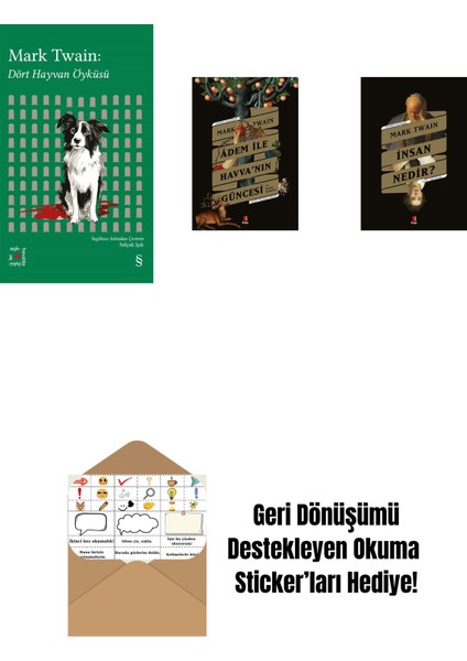 Everest Açıkhava 41 - Dört Hayvan Öyküsü + Adem ile Havva’nın Güncesi + Insan Nedir? + Okuma Sticker'ları