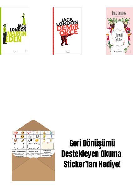 Martin Eden + Demir Ökçe + Hawaii Öyküleri + Okuma Sticker'ları