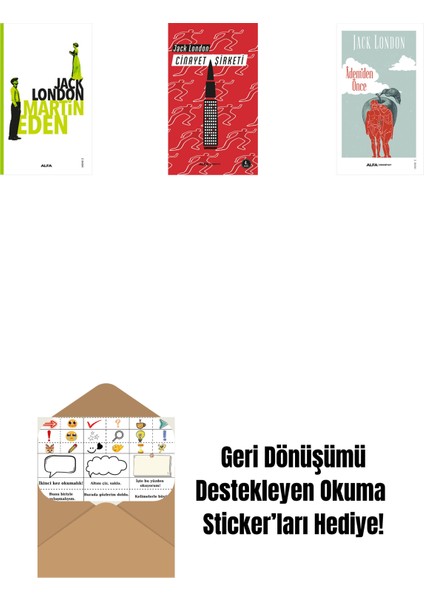 Martin Eden + Cinayet Şirketi + Âdem'den Önce + Okuma Sticker'ları