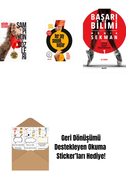 Şampiyon Sözleri + Her Şey Seninle Başlar + Başarı Bilimi + Okuma Sticker'ları
