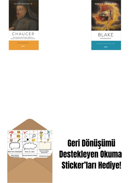 Chaucer + Blake - Bir Biyografi + Okuma Sticker'ları