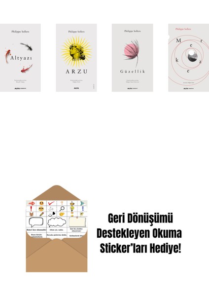 Philippe Sollers 4 Kitap Set + Okuma Sticker'ları