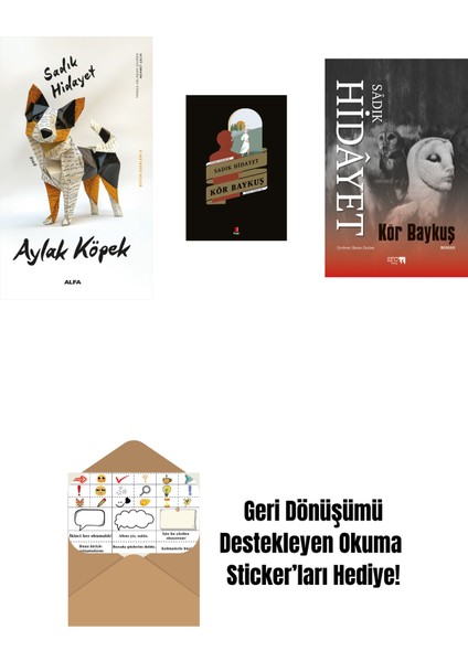 Aylak Köpek + Kör Baykuş + Kör Baykuş + Okuma Sticker'ları