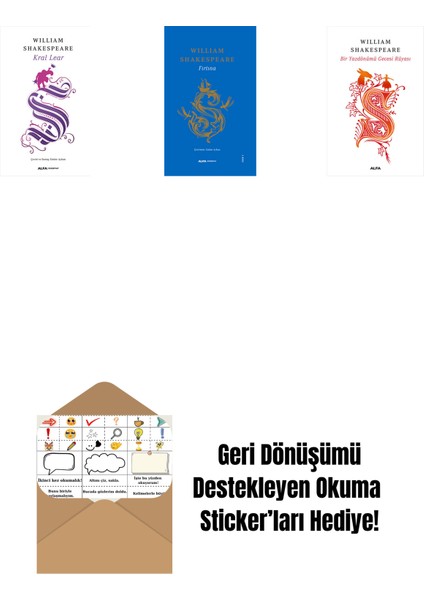 Kral Lear + Fırtına (Ciltli) + Bir Yazdönümü Gecesi Rüyası + Okuma Sticker'ları