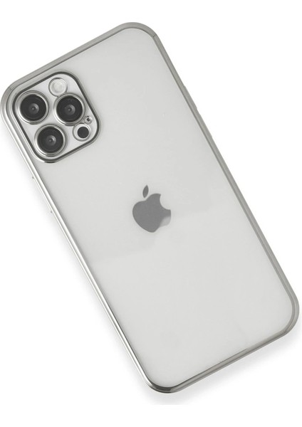 Newface iPhone 12 Pro Kılıf Razer Lensli Silikon - Gümüş fiyatları