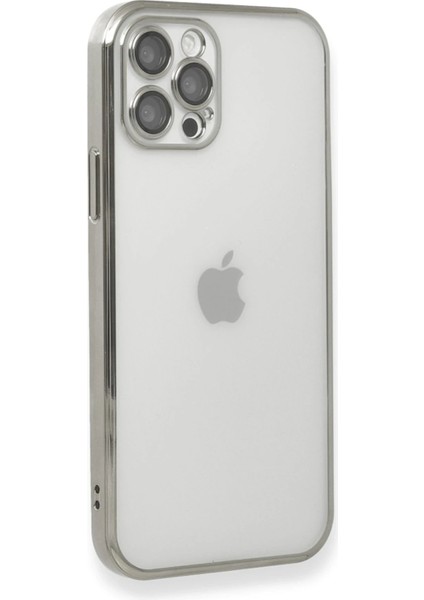 Newface iPhone 12 Pro Kılıf Razer Lensli Silikon - Gümüş modelleri