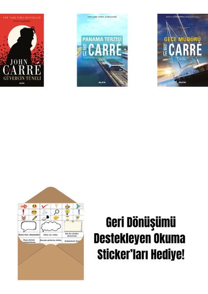Güvercin Tüneli + Panama Terzisi + Gece Müdürü + Okuma Sticker'ları