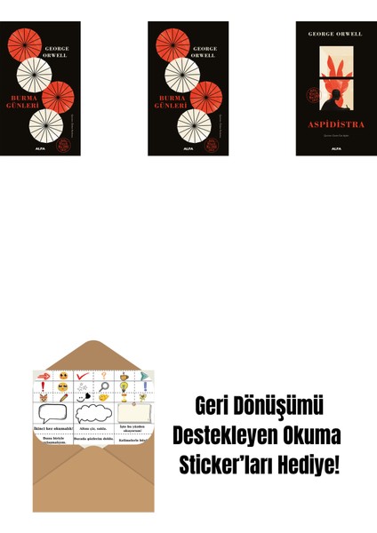 Burma Günleri (Ciltli) + Burma Günleri + Aspidistra (Ciltli) + Okuma Sticker'ları