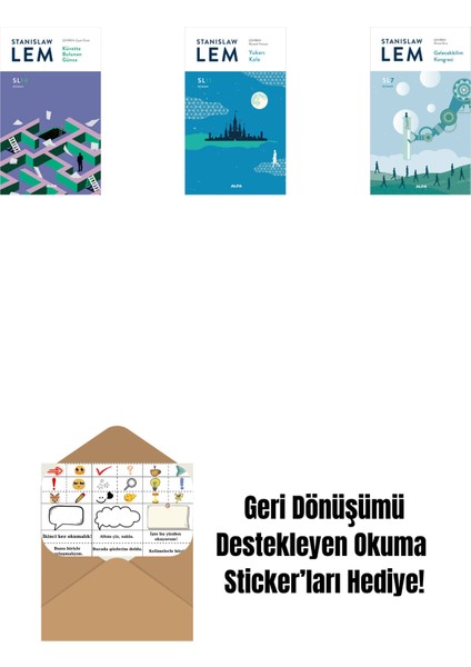 Küvette Bulunan Günce (SL14) + Yukarı Kale (SL11) + Gelecekbilim Kongresi (Sl7) + Okuma Sticker'ları