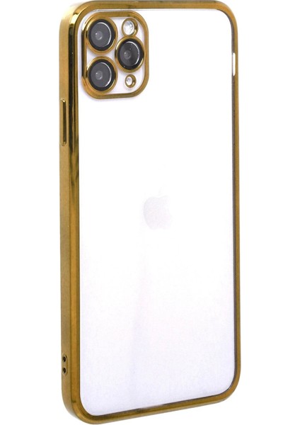 Newface iPhone 11 Pro Max Kılıf Razer Lensli Silikon - Gold