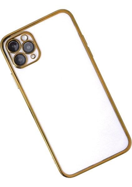 Newface iPhone 11 Pro Max Kılıf Razer Lensli Silikon - Gold