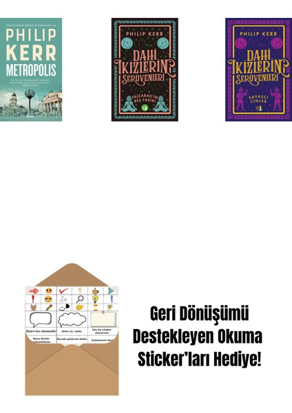 Metropolis + Dahi Ikizlerin Serüvenleri - Faizabad'ın Beş Fakiri + Dahi Ikizlerin Serüvenleri - Savaşçı Cinler + Okuma Sticker'ları