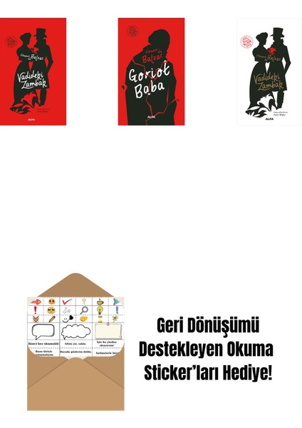 Vadideki Zambak (Ciltli) + Goriot Baba (Ciltli) + Vadideki Zambak + Okuma Sticker'ları