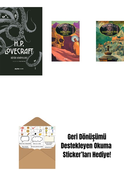 H.p. Lovecraft - Bütün Hikayeleri (Ciltli) + Herbert West: Diriltici + Charles Dexter Ward Vakası + Okuma Sticker'ları