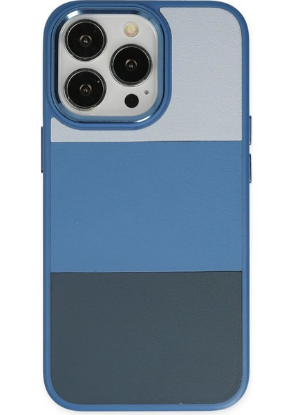 Newface iPhone 14 Pro Max Kılıf King Kapak - Açık Mavi-Lacivert