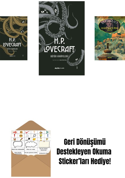 H.p. Lovecraft - Bütün Romanları (Ciltli) + H.p. Lovecraft - Bütün Hikayeleri (Ciltli) + Charles Dexter Ward Vakası + Okuma Sticker'ları