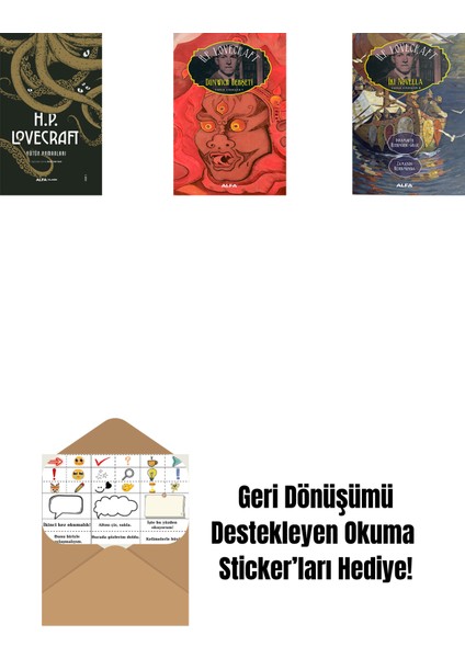 H.p. Lovecraft - Bütün Romanları (Ciltli) + Dunwich Dehşeti + Iki Novella + Okuma Sticker'ları