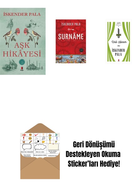 Aşk Hikâyesi + Surnâme - Bir Osmanlı Mâcerası + Vali Hanım (Ciltli) + Okuma Sticker'ları