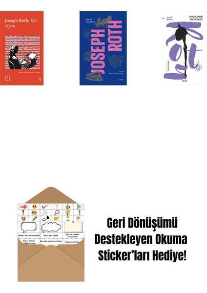 Everest Açıkhava 33 - Kör Ayna + Bütün Öyküleri - Joseph Roth (Ciltli) + Imparator Mezarlığı + Okuma Sticker'ları