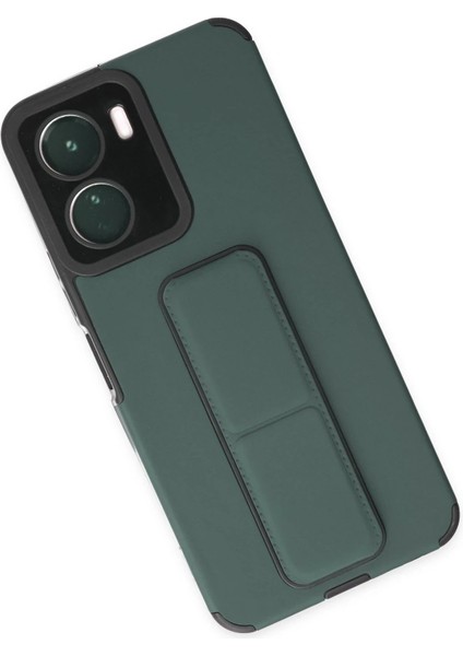 Newface Vivo Y16 Kılıf Mega Standlı Silikon - Yeşil modelleri