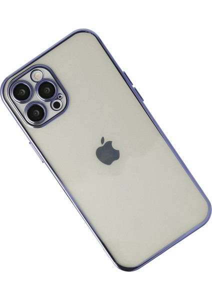 Newface iPhone 12 Pro Max Kılıf Razer Lensli Silikon - Mor