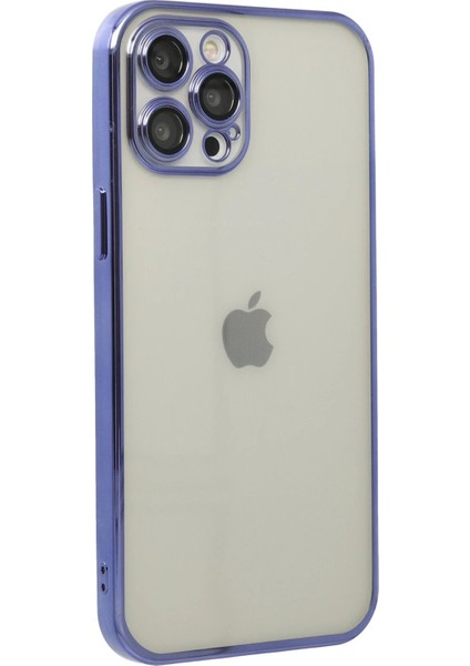 Newface iPhone 12 Pro Max Kılıf Razer Lensli Silikon - Mor