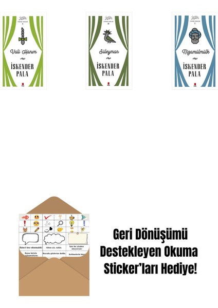 Vali Hanım (Ciltli) + Süleyman (Ciltli) + Nizamülmülk (Ciltli) + Okuma Sticker'ları