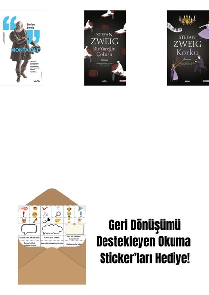 Montaigne + Bir Yüreğin Çöküşü + Korku + Okuma Sticker'ları