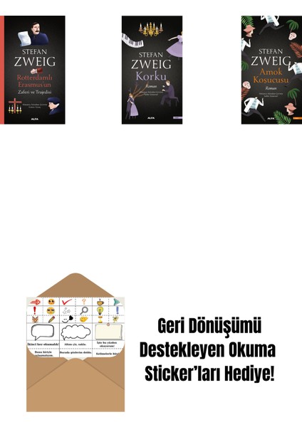 Rotterdamlı Erasmus’un Zaferi ve Trajedisi + Korku + Amok Koşucusu + Okuma Sticker'ları