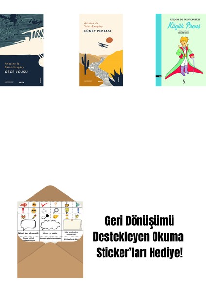 Gece Uçuşu + Güney Postası + Küçük Prens + Okuma Sticker'ları