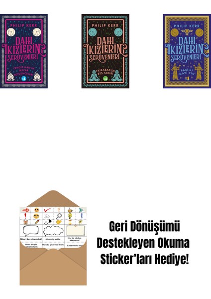 Dahi Ikizlerin Serüvenleri - Cengiz Han’ın Mezar Soyguncuları + Dahi Ikizlerin Serüvenleri - Faizabad'ın Beş Fakiri + Dahi Ikizlerin Serüvenleri - Babilli Mavi Cin + Okuma Sticker'ları