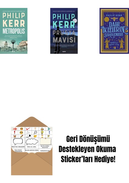 Metropolis + Prusya Mavisi + Dahi Ikizlerin Serüvenleri - Babilli Mavi Cin + Okuma Sticker'ları