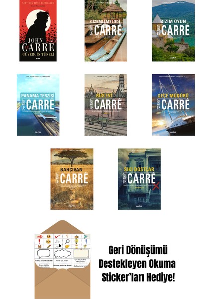 John Le Carre 8 Kitap Set + Okuma Sticker'ları