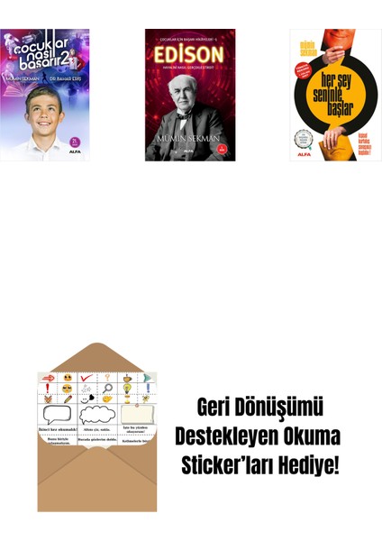 Çocuklar Nasıl Başarır 2 + Edison + Her Şey Seninle Başlar + Okuma Sticker'ları