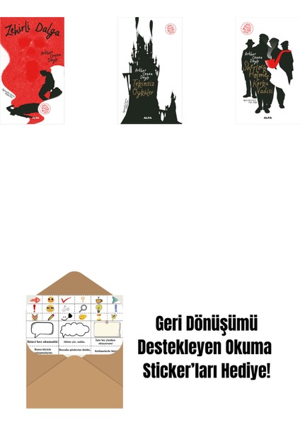 Zehirli Dalga + Tekinsiz Öyküler + Sherlock Holmes - Korku Vadisi + Okuma Sticker'ları