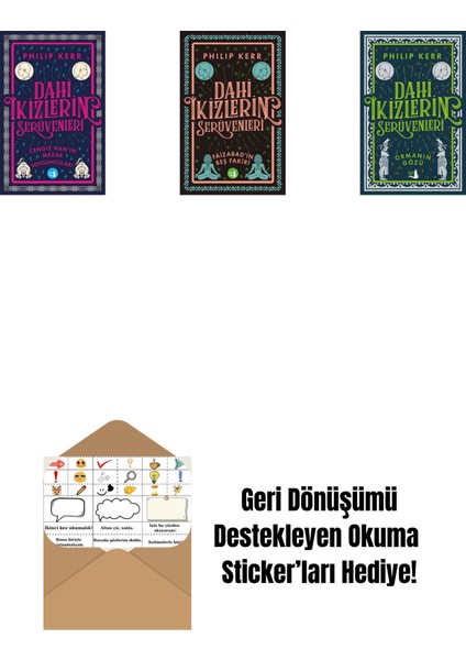 Dahi Ikizlerin Serüvenleri - Cengiz Han’ın Mezar Soyguncuları + Dahi Ikizlerin Serüvenleri - Faizabad'ın Beş Fakiri + Dahi Ikizlerin Serüvenleri - Ormanın Gözü + Okuma Sticker'ları